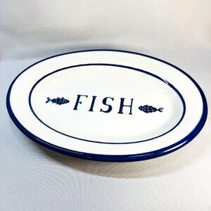 Vintage Bistro Fish Plate Made in Italy Exclusively for Crate & Barrel